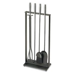 Pilgrim 5 Piece Soldiered Row Modern Matte Black Fireplace Tool Set - 32-inH