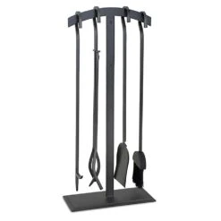 Pilgrim 5 Piece Shadow Iron Natural Iron Fireplace Tool Set - 30.5-in