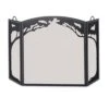 Pilgrim Grand Oak 3-Panel Screen, Matte Black