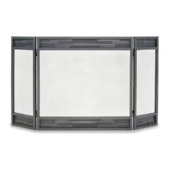Pilgrim Lanier 3-Fold Fireplace Screen In Natural Iron