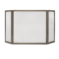 Pilgrim Ballard Embossed 3-Panel Screen, Burnished Brass