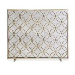 Pilgrim Bedford Single Panel Screen, Burnished Brass