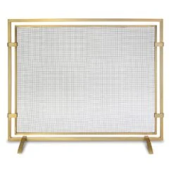 Pilgrim Sinclair Single Panel Fireplace Screen, Burnished Brass