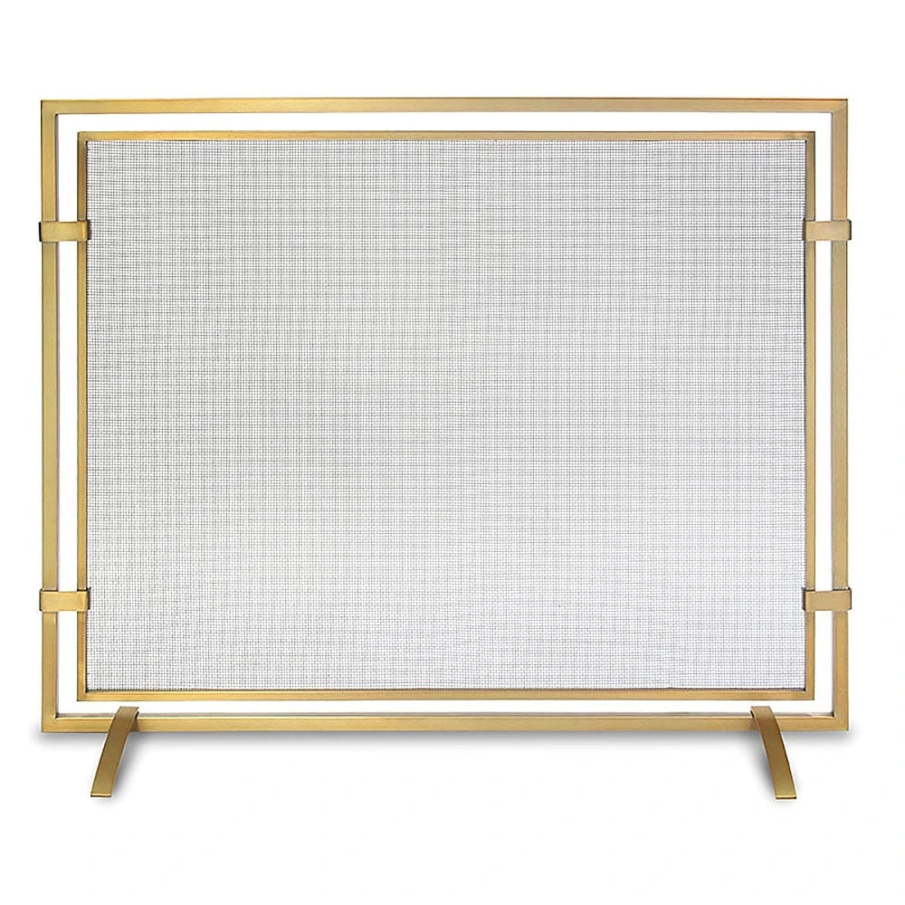 Pilgrim Sinclair Single Panel Fireplace Screen, Burnished Brass
