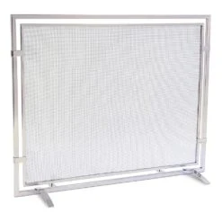 Pilgrim Sinclair Single Panel Fireplace Screen, Polished Nickel