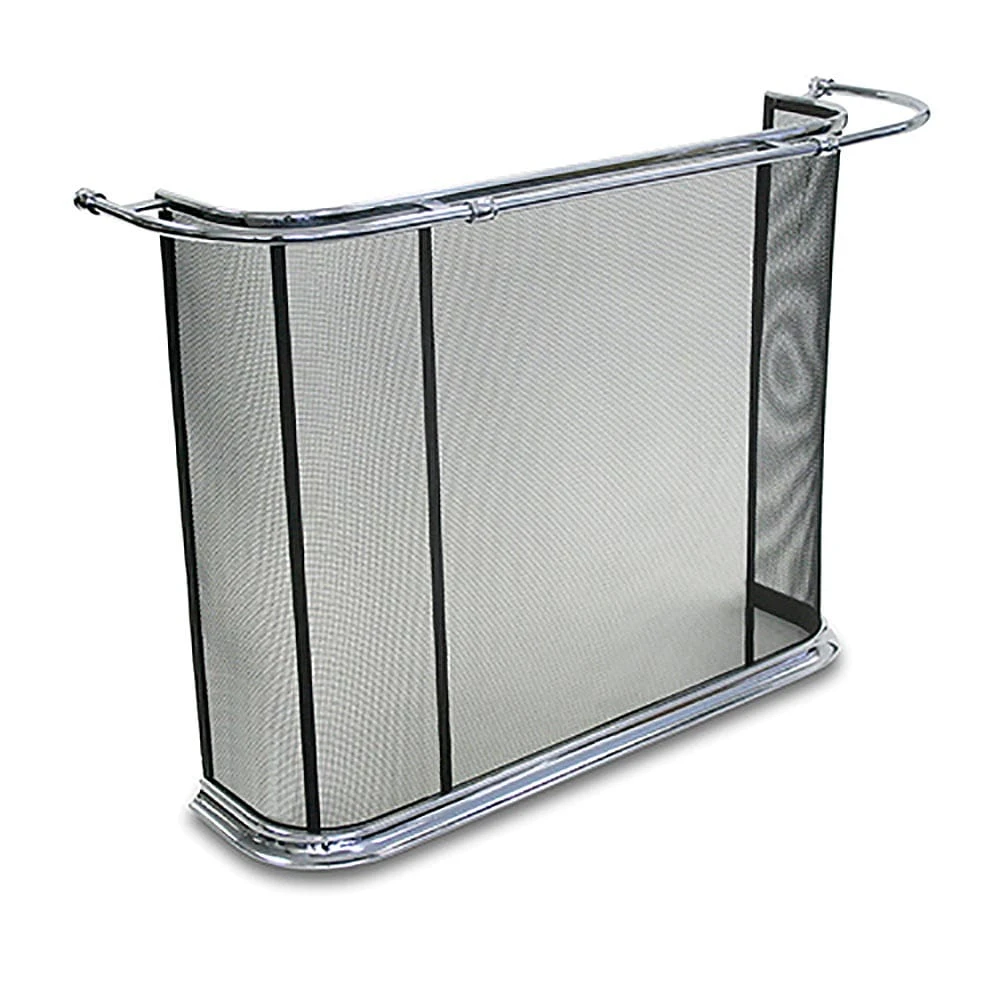 Pilgrim Old English Rail Bowed Screen, Polished Nickel