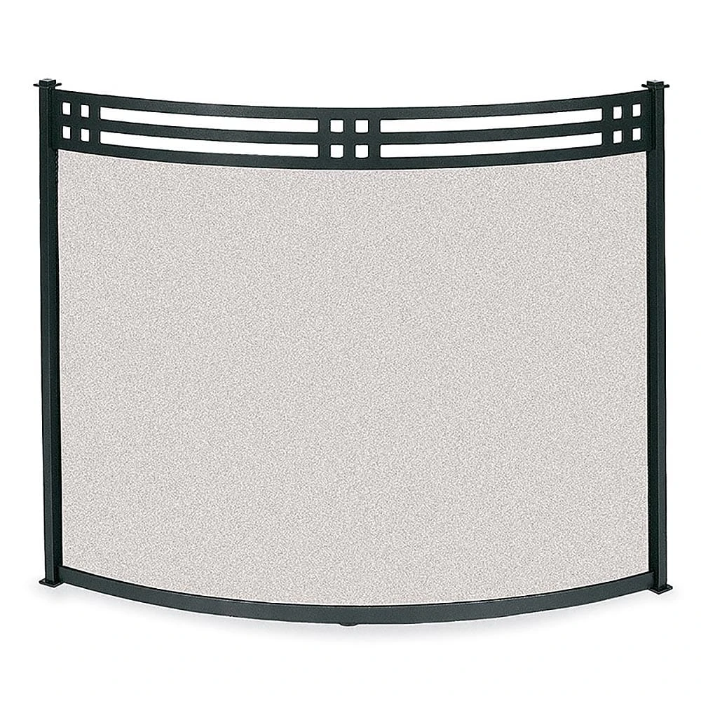 Pilgrim Single Panel Bowed Portfolio Fireplace Screen Matte Black 44-inW