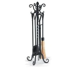 Pilgrim Victorian Fireplace Tool Set, Black