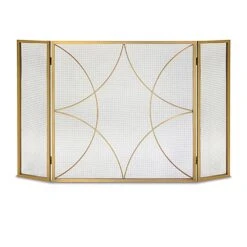Pilgrim Forged Diamond 3-Panel Screen, Burnished Brass