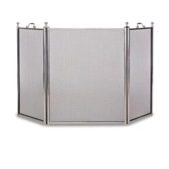 Pilgrim Tiburon 3-Panel Folding Screen, Satin Nickel