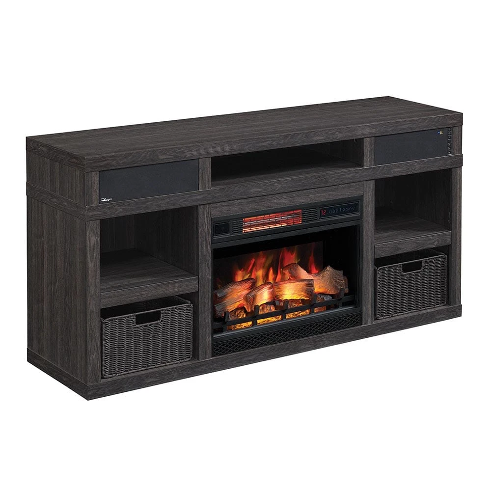 Greatlin Electric Fireplace Entertainment Center In Black Walnut - Image 8
