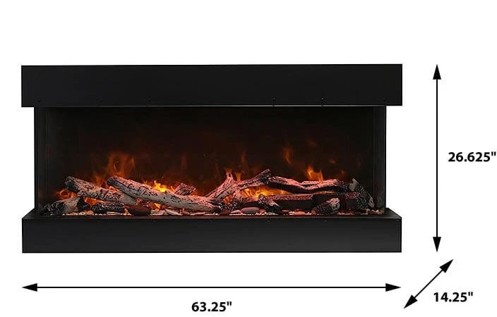 Amantii TruView XL Series 60-in 3-Sided Linear Electric Fireplace - Image 4