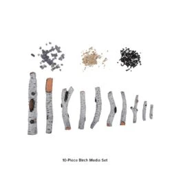 Amantii 10-Piece Birch Log Set W/ Media Pack