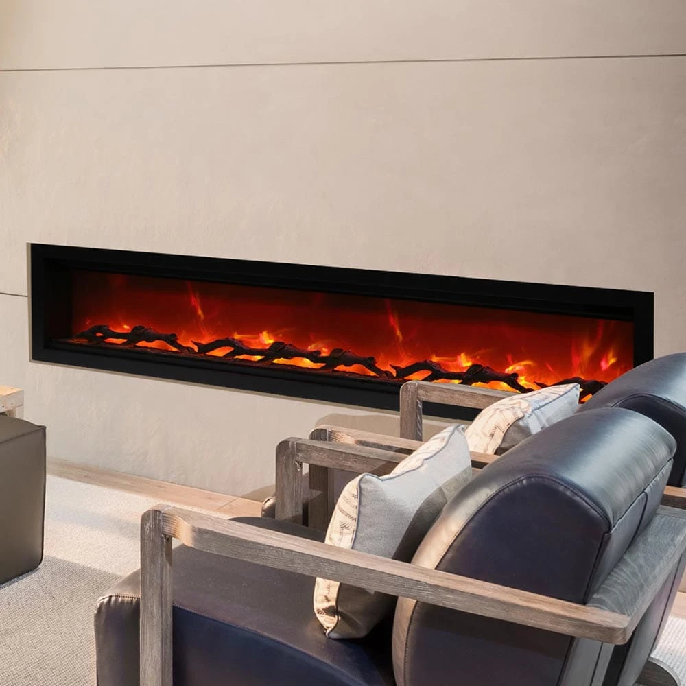 Amantii 88-in Symmetry Smart WiFi Enabled Built-In Linear Electric Fireplace