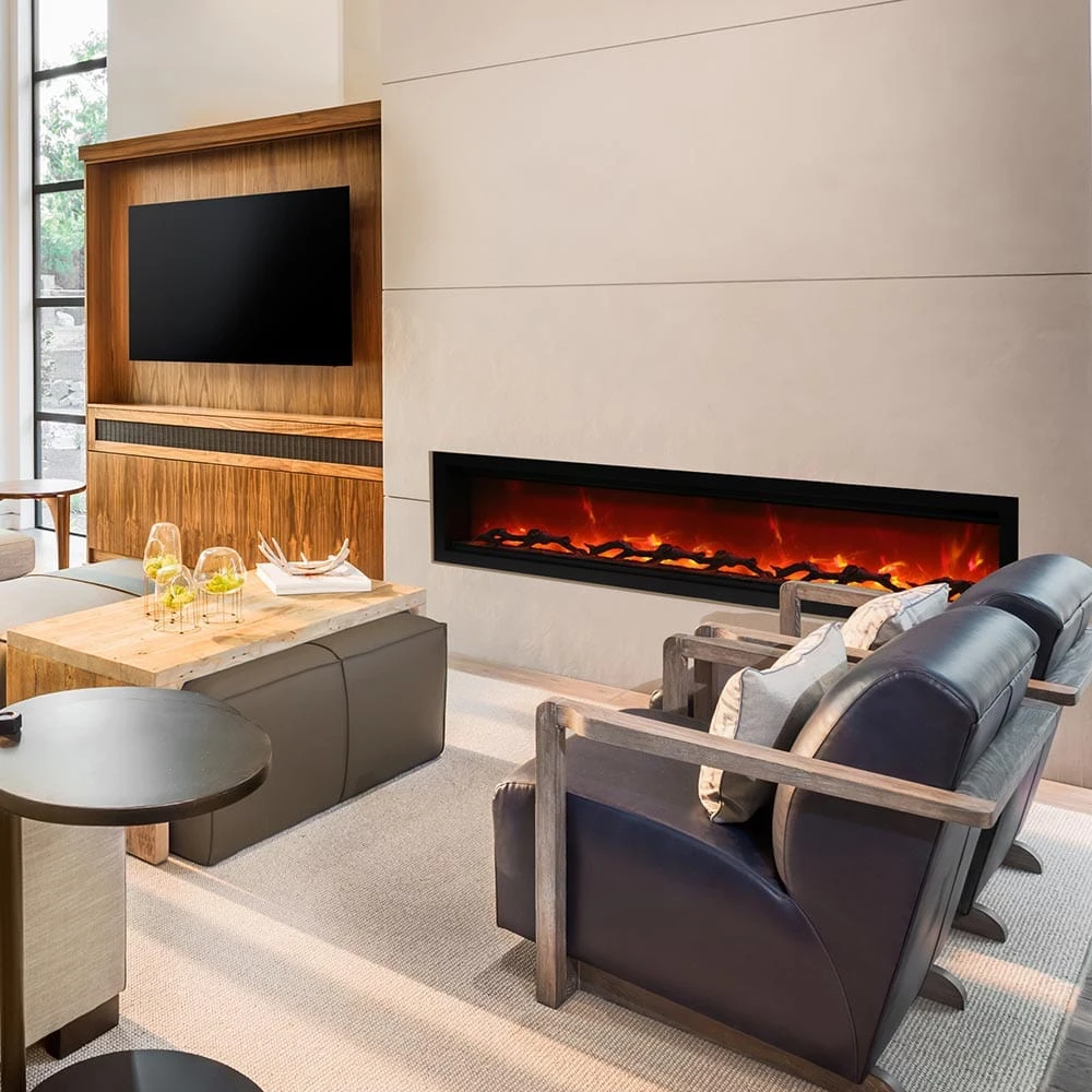 Amantii 88-in Symmetry Smart WiFi Enabled Built-In Linear Electric Fireplace - Image 2