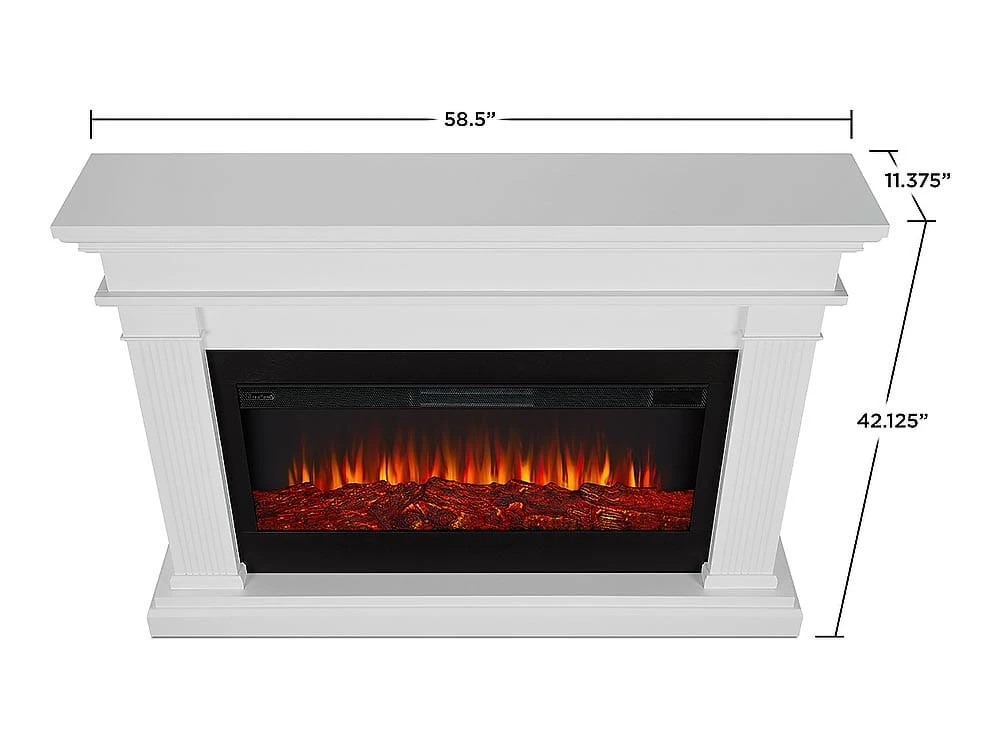 Beau Infrared Electric Fireplace Mantel Package In White - Image 7