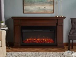 Carlisle Infrared Electric Fireplace Mantel Package In Chestnut Oak