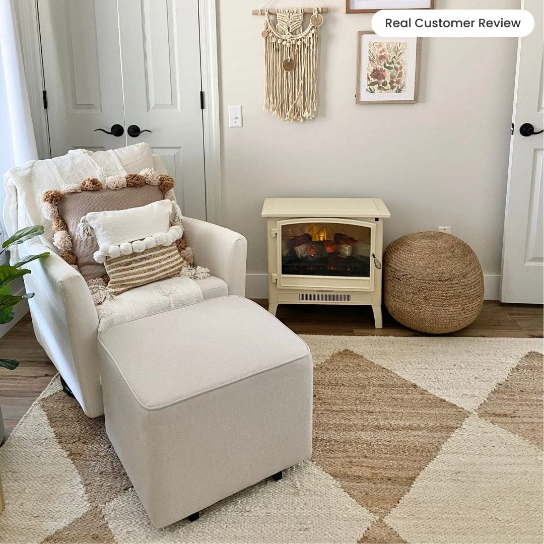 Country Living Cream Infrared Electric Fireplace Stove Heater - Image 10