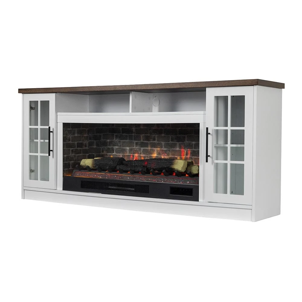 Dalton 72-in White Electric Fireplace TV Stand - Image 2