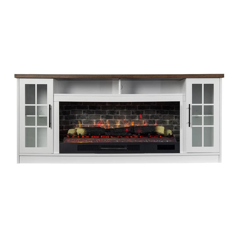 Dalton 72-in White Electric Fireplace TV Stand - Image 6