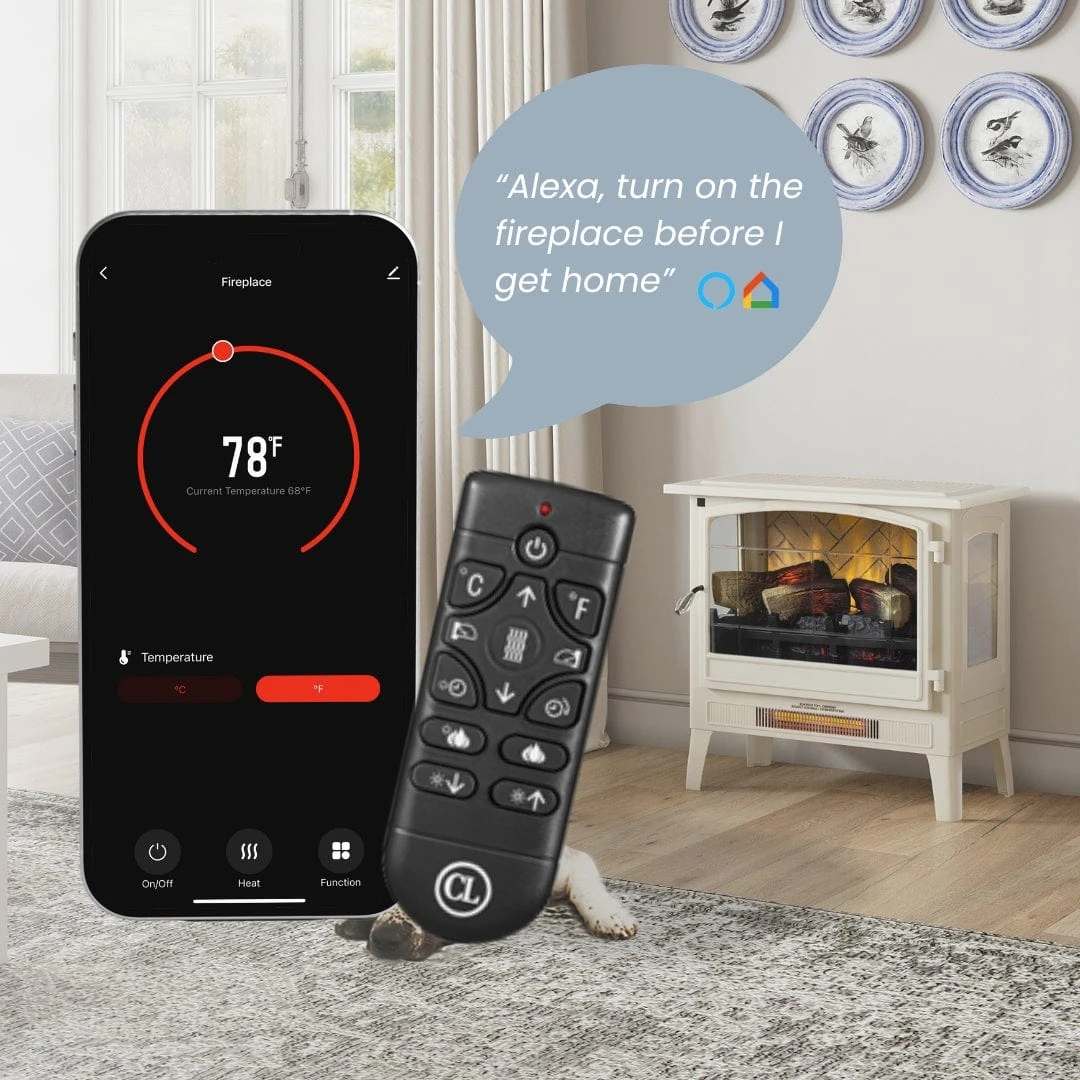 Country Living Cream Infrared Electric Fireplace Stove Heater - Image 8