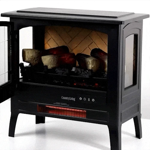 Country Living Cream Infrared Electric Fireplace Stove Heater - Image 3