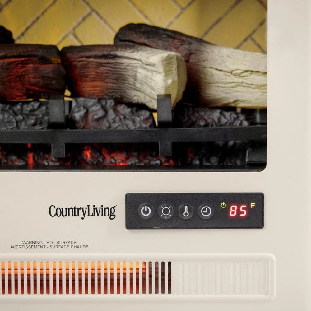 Country Living Cream Infrared Electric Fireplace Stove Heater - Image 6