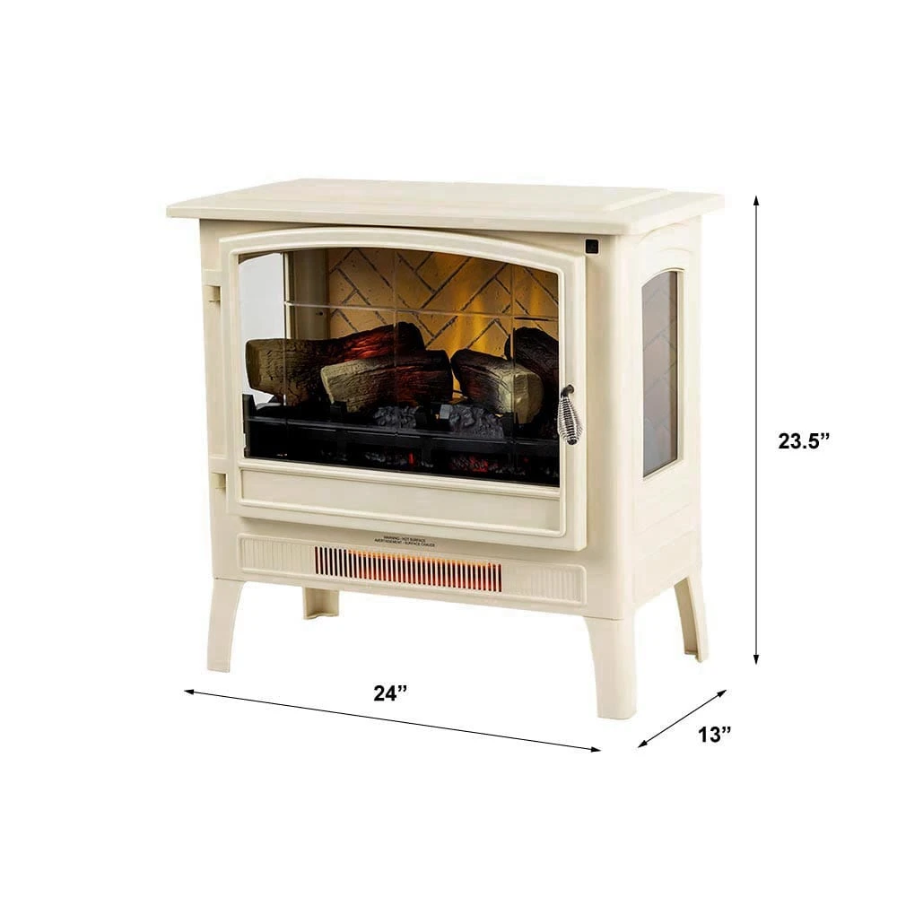 Country Living Cream Infrared Electric Fireplace Stove Heater - Image 7