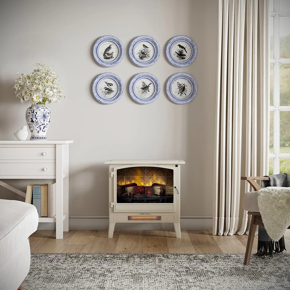 Country Living Cream Infrared Electric Fireplace Stove Heater - Image 12