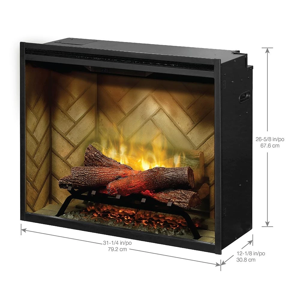 Dimplex 30" Revillusion Electric Firebox Herringbone Brick - Image 11