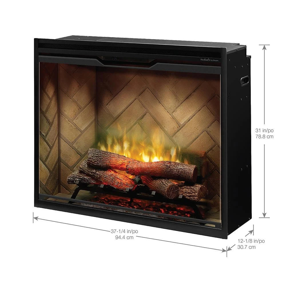 Dimplex 36" Revillusion Portrait Electric Firebox Herringbone Brick - Image 6