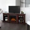 Fresno Electric Fireplace TV Stand In Dark Walnut