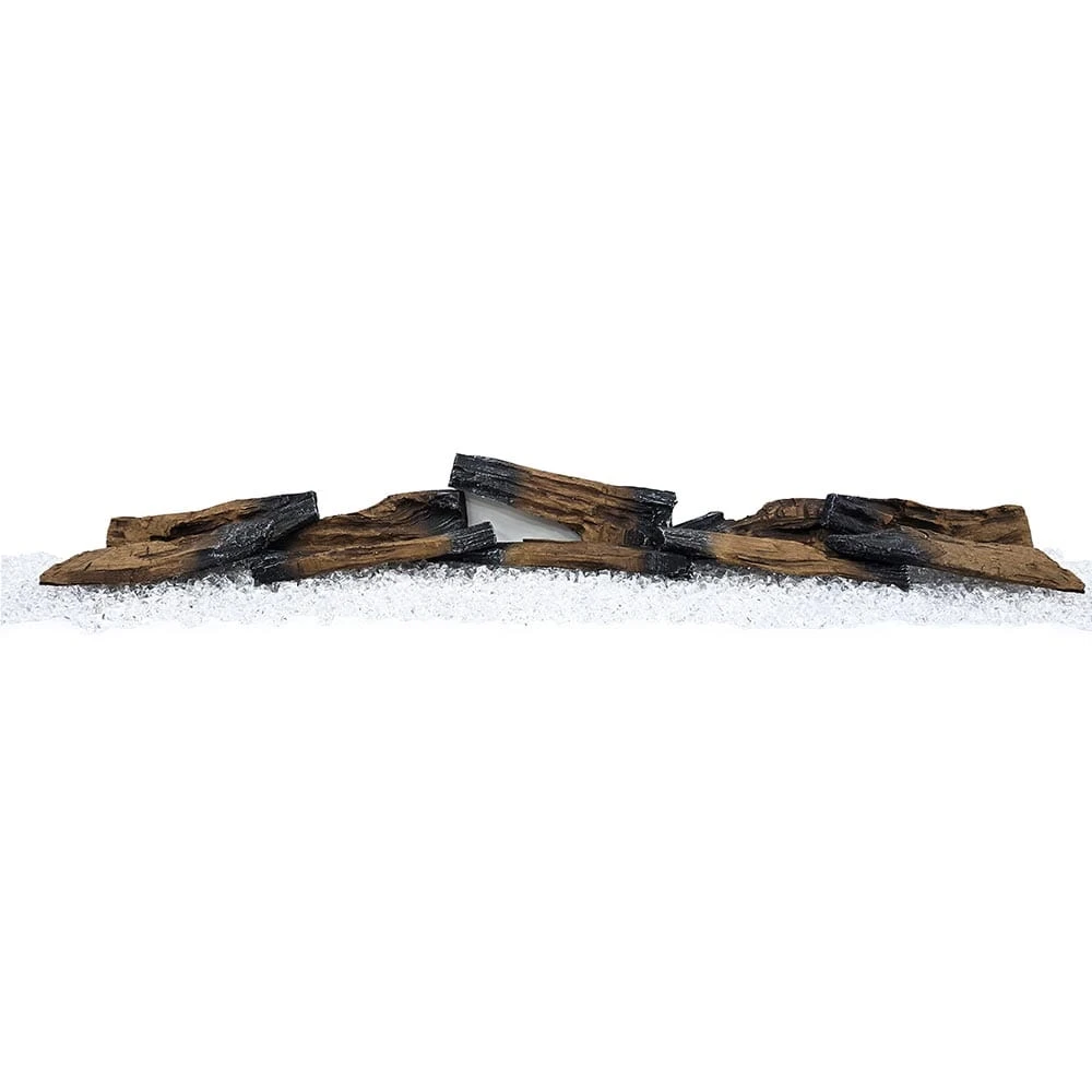 Modern Ember Rustic Log Accessory Kit For Aerus And Vibrance 60”-72” Linear Electric Fireplace