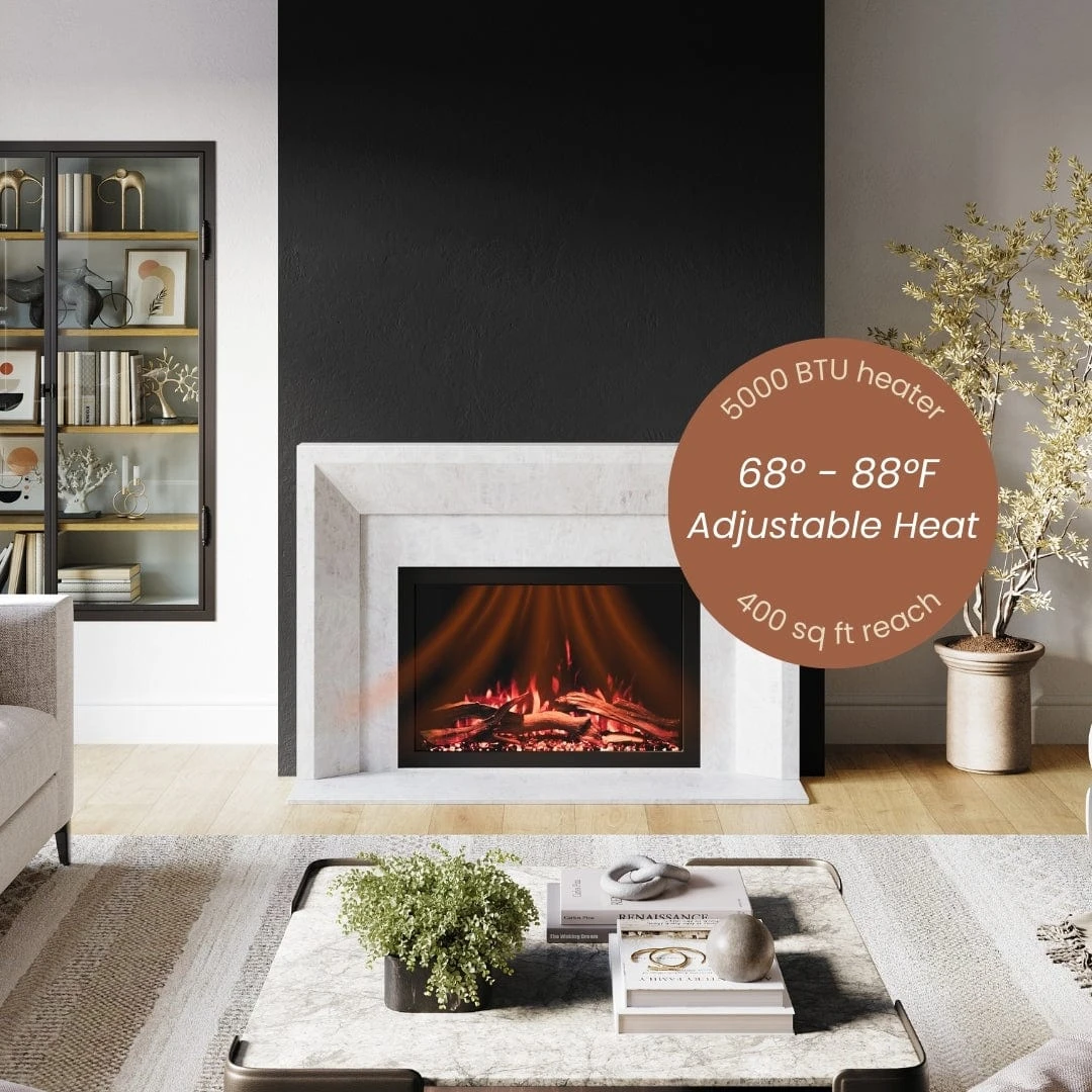 Modern Ember 33-in Highmark Traditional Built-In Electric Fireplace - Image 9