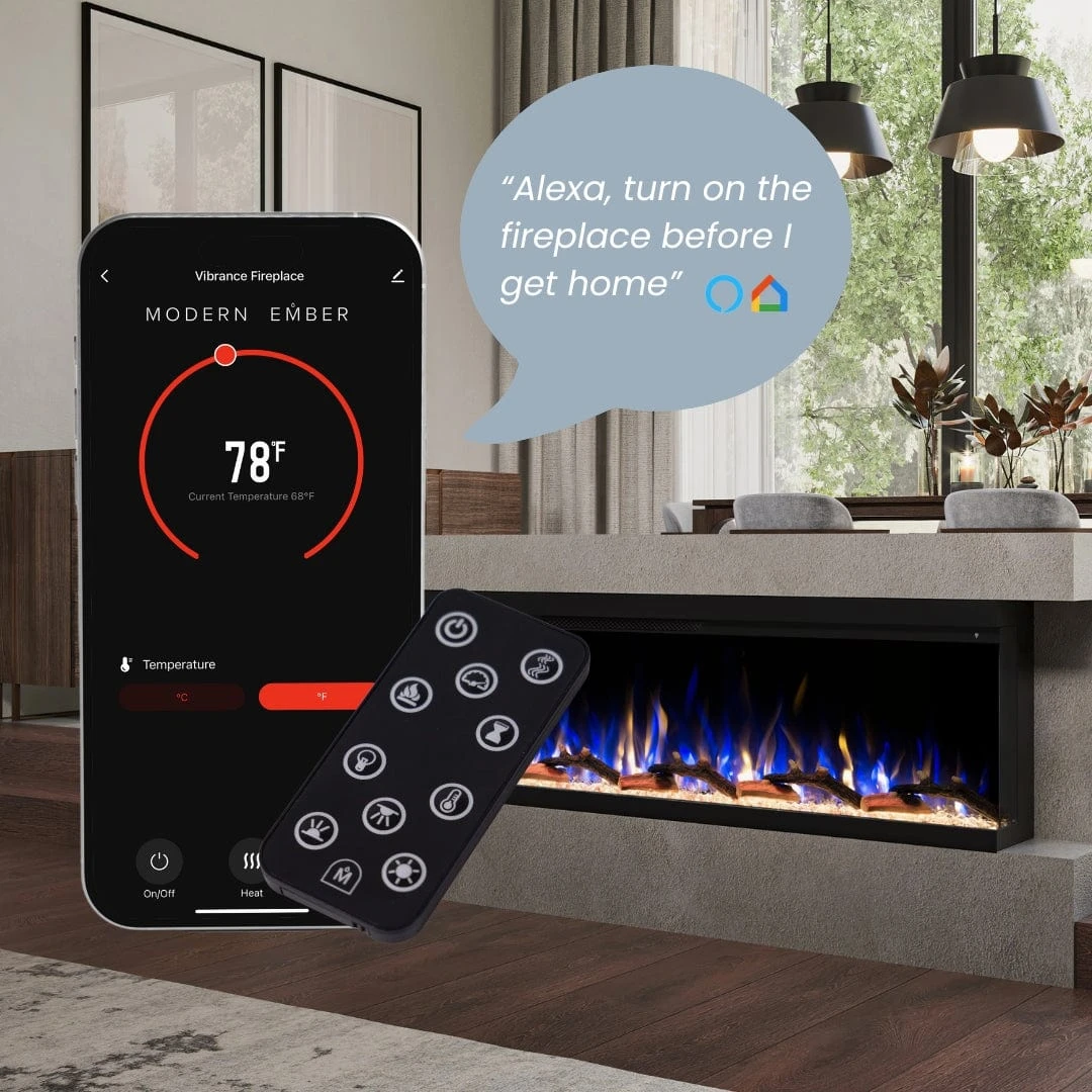 Modern Ember Aerus Skyline 72-in Multi-Sided Smart Electric Fireplace - Image 6