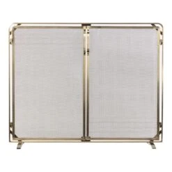 Modern Ember Aalto Fireplace Screen In Aged Brass