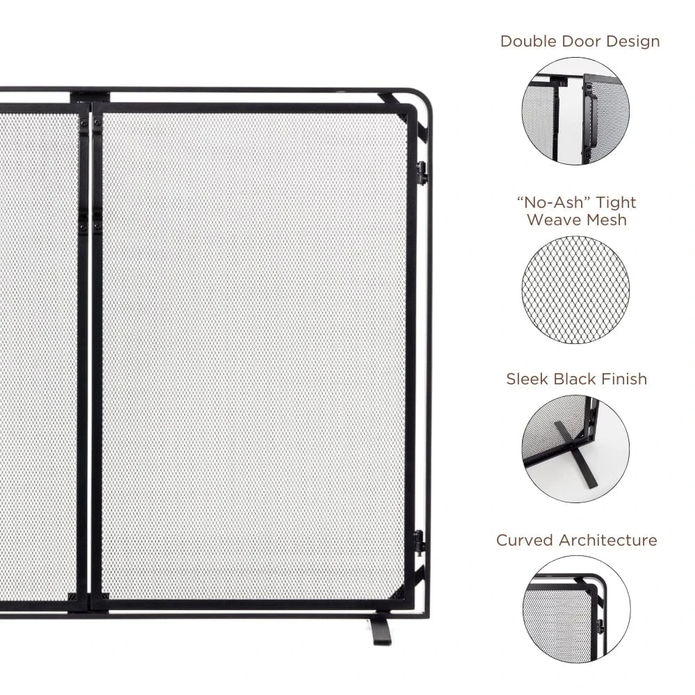 Modern Ember Aalto Fireplace Screen In Black - Image 4