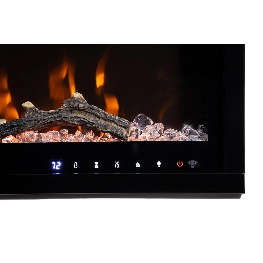 Modern Ember Patton Venetian Electric Fireplace Mantel Package In Black - Image 11