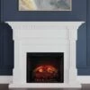 Modern Ember Augustine 55-in Electric Fireplace Mantel Package In White