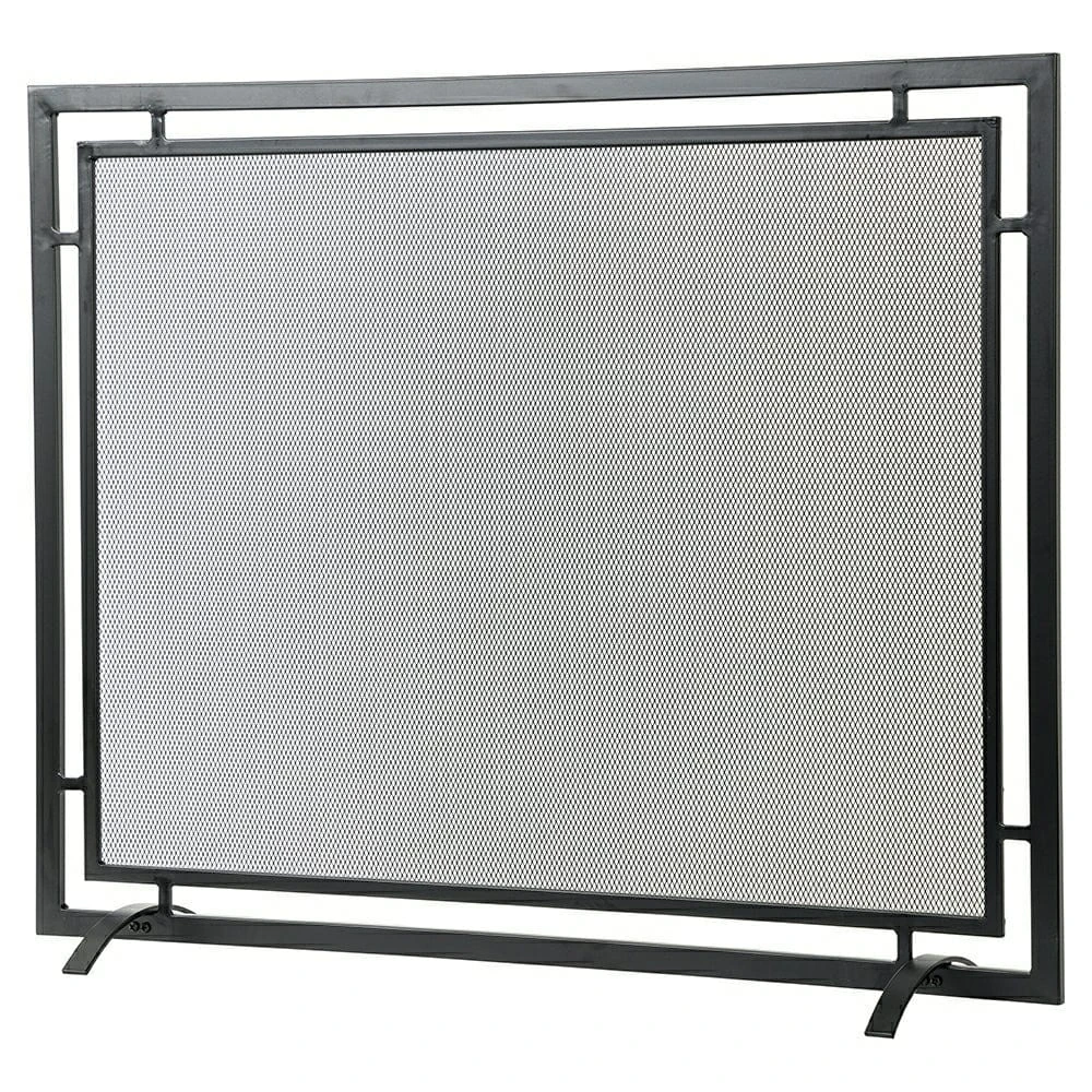 Gatsby Single Panel Fireplace Screen In Black - Image 4