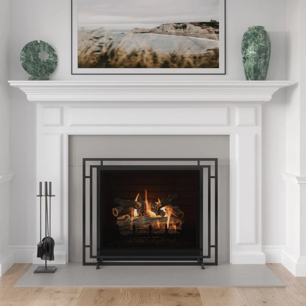 Gatsby Single Panel Fireplace Screen In Black - Image 7