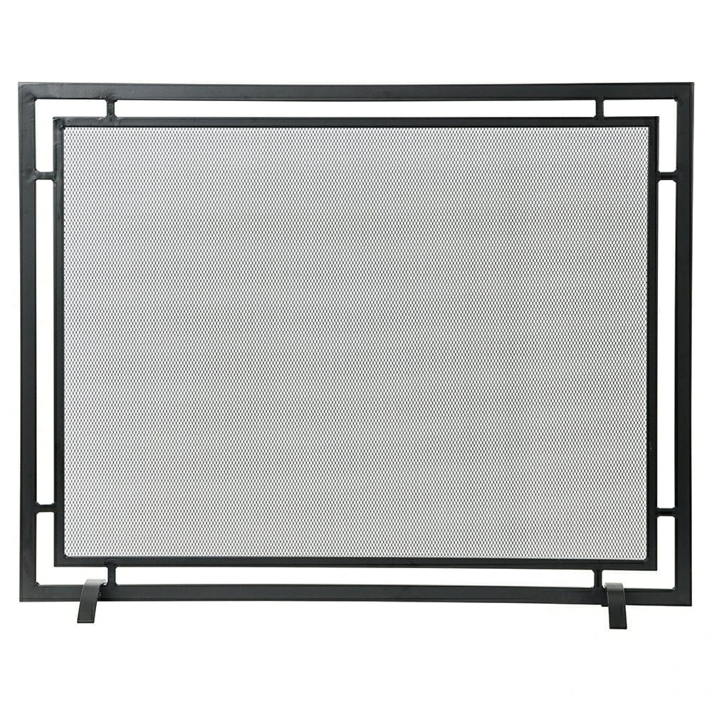 Gatsby Single Panel Fireplace Screen In Black