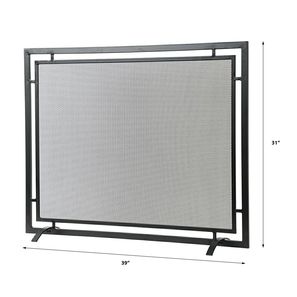 Gatsby Single Panel Fireplace Screen In Black - Image 3