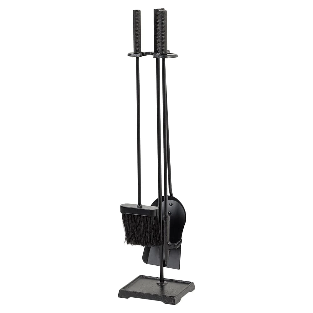 Modern Ember Harper 4 Piece Fireplace Tool Set In Black