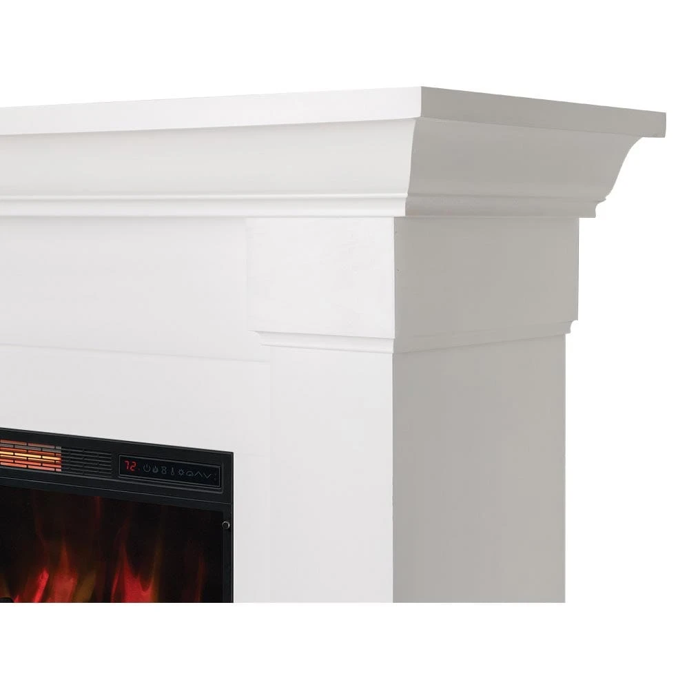 Modern Ember Lauderdale Electric Fireplace Mantel Package In White - Image 5