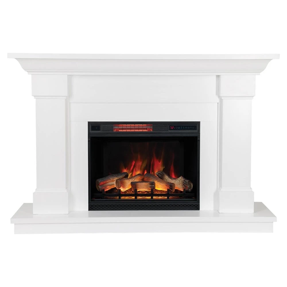 Modern Ember Lauderdale Electric Fireplace Mantel Package In White - Image 4