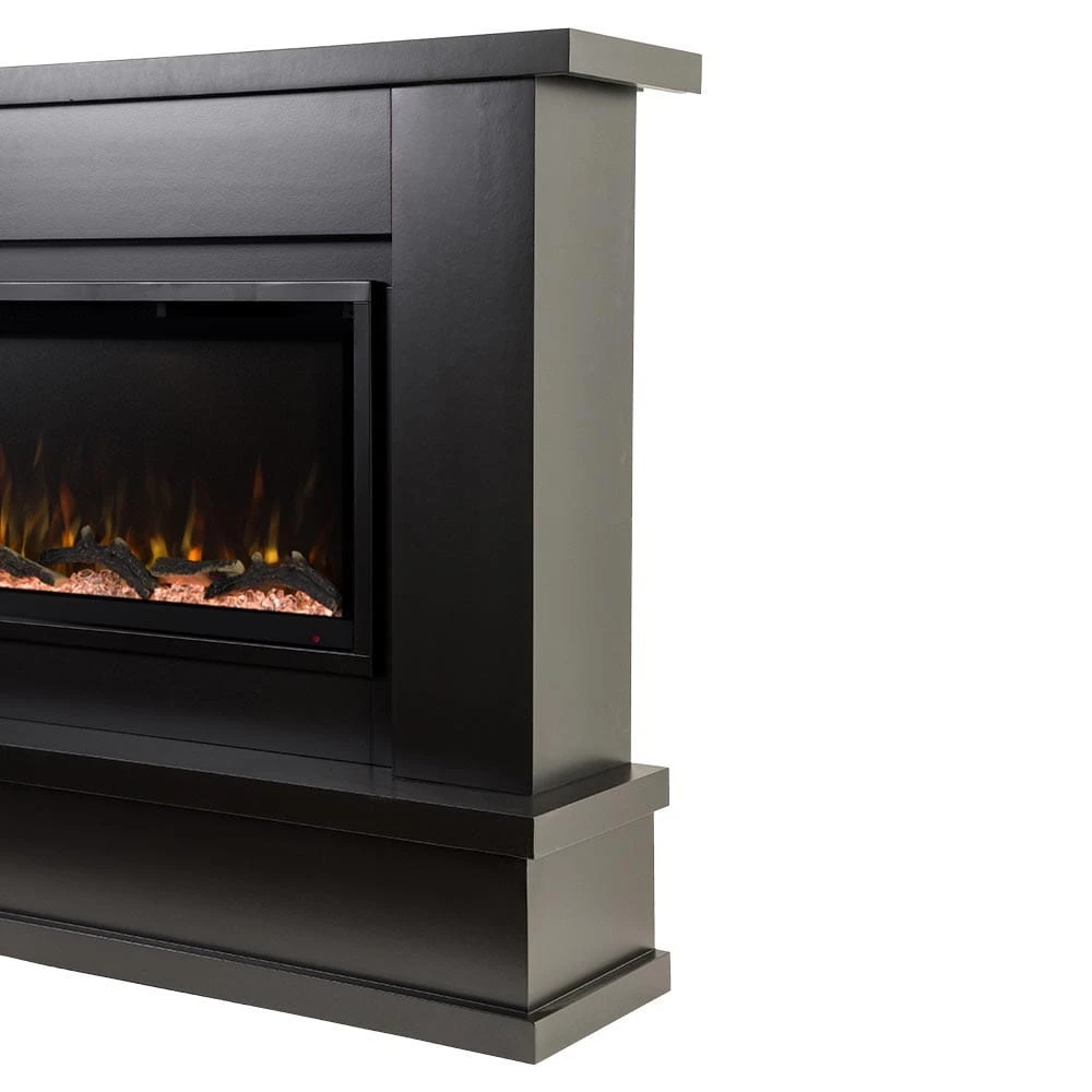 Modern Ember Patton Venetian Electric Fireplace Mantel Package In Black - Image 4