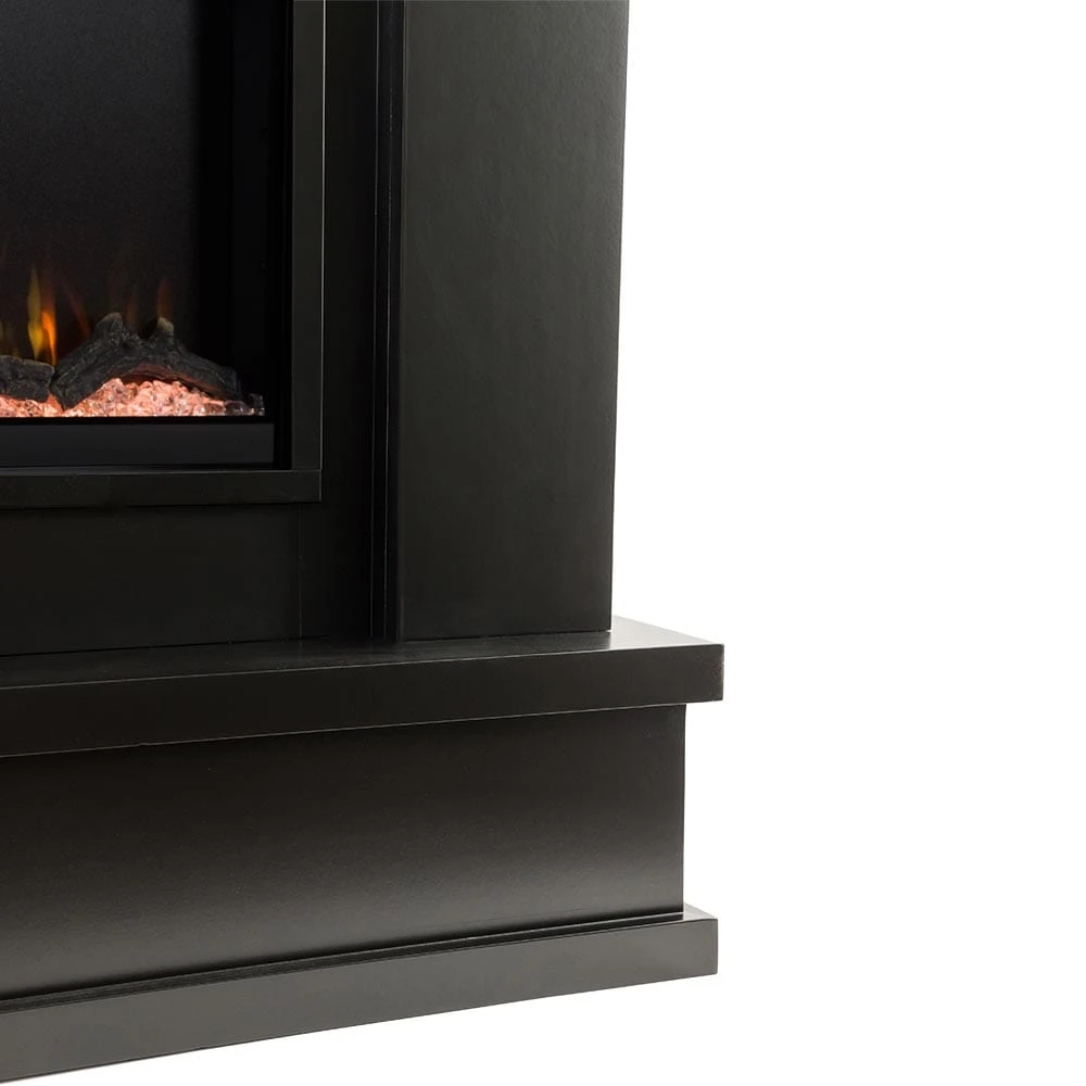 Modern Ember Patton Venetian Electric Fireplace Mantel Package In Black - Image 9