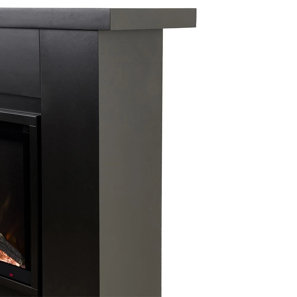 Modern Ember Patton Venetian Electric Fireplace Mantel Package In Black - Image 8