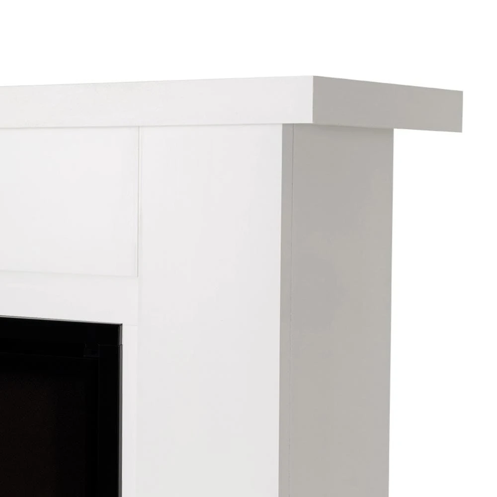 Modern Ember Patton Venetian Electric Fireplace Mantel Package In White - Image 8